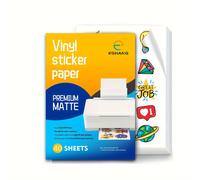 TEMU Hoja de Vinilo Autoadhesiva Mate Premium/ de Calidad, 40 Hojas de 8.3x11.7 Pulgadas para Grabar la Donde Quieras con Impresoras de Inyección de Tinta