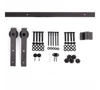 TEMU HOMCOM 200 cm para Puerta Corredera de Madera Kit de Accesorios Guía de con Tornillos Carga Máx. 90 kg Acero al Carbono Marrón