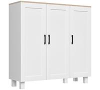 TEMU HOMCOM Aparador de Cocina Armario de Salón Mueble Buffet Puertas y Estantes Ajustables para Comedor Dormitorio Estilo Nórdico 90x30x90 cm