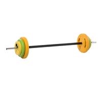 TEMU HOMCOM Barra de Pesas Set de Musculacion con 6 Discos de Pesos 1.5kg 2.5kg 5 kg Intercambiables para Entrenamiento y Brazos en Gimnasio 130x28x28 cm Multicolor