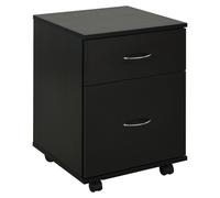 TEMU HOMCOM Cajonera de Oficina y Hogar tipo Archivador de Madera Movil con Ruedas y 2 Cajones 41x39x58cm Negro