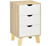 TEMU HOMCOM Cajones y Base Elevada Cajonera de Armario para Dormitorio Salon Pasillo Estilo Moderno Antivuelco 40x35x68.5 cm Natural y