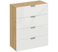 TEMU HOMCOM Cómoda con 4 Cajones de Cajonera de Madera para Dormitorio Salón Oficina Estilo Moderno 70x35x92 cm