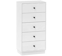 TEMU HOMCOM Cómoda con 5 Cajones Cómoda de Dormitorio Estrecha con Anti-vuelco Cajonera para Salón Pasillo 47x29x95 cm