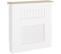 TEMU HOMCOM Cubre Radiadores, Cubreradiador de MDF, 78x19x81 cm, Cubierta para Radiador, Diseño Moderno de Listones y de Abeja, para Salón, Dormitorio