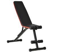TEMU HOMCOM de Pesas Plegable de Musculación de Acero Ajustable Respaldo Inclinable en 7 Posiciones para Entrenamiento en Hogar Gimnasio Carga 120 kg 116x43x56-116 cm Negro