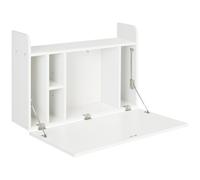 TEMU HOMCOM Escritorio de pared suspendido con mesa auxiliar, escritorio para computadora y tableta plegable con de almacenamiento - 77 x 20 x 51 cm