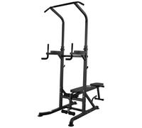 TEMU HOMCOM Estacion de Musculacion de Entrenamiento Altura Ajustable con Barra de Dominadas y Plegable para Fitness en Casa Gimnasio Carga 150 kg 99x178x230 cm Negro