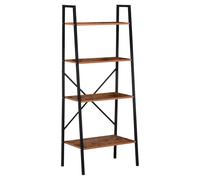 TEMU HOMCOM Estanteria de Escalera Estanteria Industrial con 4 Estantes para Libros para Salon Oficina Estudio 60x35x145 cm Marron