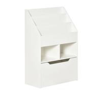TEMU HOMCOM Estanteria Infantil de Madera Compartimentos 2 Cubos y Cajon Movil con 4 Ruedas Infantil para Habitacion de Niños Sala de Juegos 60x29.9x90 cm