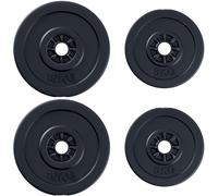 TEMU HOMCOM Juego de 4 Discos de Pesas de 2x5 kg y 2x10 kg Juego de Placas de Pesas con Agujero de 25 mm para Barra o Mancuernas Entrenamiento de Levantamiento de Pesas Negro