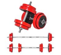 TEMU HOMCOM Juego de Mancuernas 20 kg Ajustables con 8 Discos 2 Barras y Ajustable para Entrenamiento de Levantamiento de Pesas Hogar Gimnasio Oficina Negro y