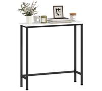 TEMU HOMCOM Mesa Consola Consola Recibidor Estrecha con Superficie con Mármol y de Metal para Entrada 75x24x76 cm y Negro