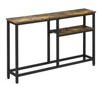 TEMU HOMCOM Mesa Consola Industrial Consola de Recibidor con Estantes Abiertos Antivuelco Mueble de Recibidor para Salon Pasillo 120x23x75 cm Marron
