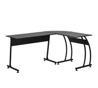TEMU HOMCOM Mesa de Computadora de L Escritorio para Estudio Oficina Minimalista Moderno con Gran 112.5x152x74 cm Negro