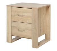 TEMU HOMCOM Mesita de Noche con 2 Cajones Patas y Base Elevada para Dormitorio Mesa Lateral para Estilo Moderno 48x39x54 cm