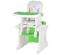 TEMU HOMCOM para Bebés para 6 Meses a 6 Años Transformable en Mesa y Silla Multifuncional Ajustable en 3 Posiciones Respaldo Acolchado con 2 Bandejas Extraíbles 57x59x105 cm