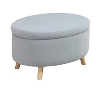 TEMU HOMCOM Puff Tapizada en Terciopelo Acolchada Taburete de Almacenaje con Extraible y Patas de Madera para Dormitorio Salon Pasillo 71x51, 5x42 cm