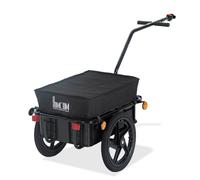 TEMU HOMCOM Remolque de Bicicleta para Carga 40 kg Carro de con Tela Oxford Cubierta Reflectores de Acero y para Equipaje 144x59x80 cm Negro