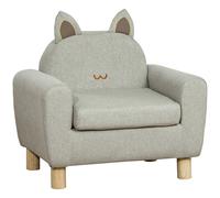 TEMU HOMCOM Sillon Infantil Mini Sofa para Niños de +3 Años con Asiento Acolchado Reposabrazos Bolsillo de Almacenamiento y Estructura de Madera Carga 45 kg 61x42x53 cm