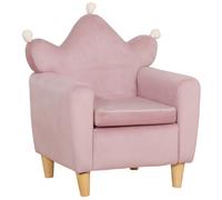 TEMU HOMCOM Sillon Infantil Mini Sofa para Niños de +3 Años con Asiento Acolchado Reposabrazos y Estructura de Madera Carga Max. de 45 kg 50x42x58 cm Rosa