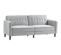 TEMU HOMCOM Sofá Cama de 3 Plazas Sofá Cama Convertible Tapizado en Terciopelo con Respaldo Reclinable Asientos Acolchados y Patas de Madera 189x80.5x78.5 cm