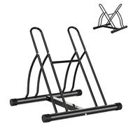 TEMU HOMCOM Soporte de Estacionamiento para 2 Bicicletas Garaje Estable de Portatil Antideslizante Tubo de Metal 60x54x57 cm Negro