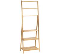 TEMU HOMCOM Toallero de Pie de Bambu Barras Toallero Escalera Plegable Estantes de Almacenamiento para Baño Lavadero 53x30, 5x152 cm Natural
