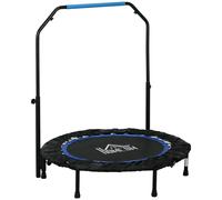 TEMU HOMCOM Trampolin de Fitness 102 cm Cama Plegable con Mango Ajustable de 4 Niveles de Acero para Entrenamiento Piernas Cuerpo en Hogar Oficina Gimnasio