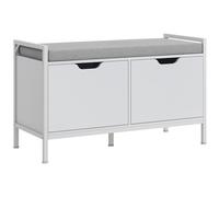 TEMU HOMCOM Zapatero Mueble Zapatero con Asiento Cojín Extraíble para 4 de Zapatos Zapatero para Entrada Recibidor Salón Pasillo 84x35x50 cm