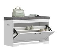 TEMU HOMCOM Zapatero, Recibidor Moderno, con Asiento Acolchado, Estante Ajustable, para 8 de Zapatos, para Entrada, Pasillo, Dormitorio, 80x30x50 cm,