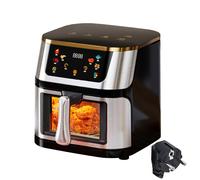 TEMU Horno Freidora de Aire de Acero Inoxidable de 12L con Pantalla Táctil, Cocina Eléctrica de 1400W, Aparato Multifunción Familiar para Asar y Freír - Compatible con Enchufe EU (220-240V)