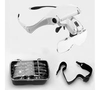 TEMU HOTU 1 , 5 lentes, luz de cabeza con luz LED para la , visión de para lectura fácil, inspección de joyas y trabajo - Diseño y flexible (baterías no incluidas, 3 x AAA)