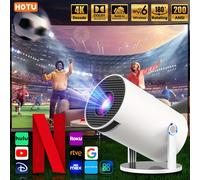 TEMU HOTU Pro Mini Proyector Portátil, Proyector Inteligente 4K/200ANSI con WiFi 6, Ajuste de Pantalla, Rotación de , Proyector de Video para Cine en Casa con Operativo 11.0 Integrado