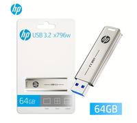 TEMU HP Memoria USB 3.2 Metálica de 32GB/64GB/128GB/256GB, Memoria de Velocidad 120MB/S, Interfaz Fácil de Transportar, Para PC y Automóvil