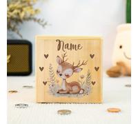 TEMU Hucha de madera con diseño de animal personalizado con , Hucha personalizada con diseño de , Regalos de hucha, Regalos de hucha para baby shower, Decoración de habitación