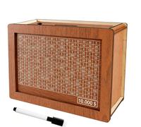 TEMU Hucha de madera decorativa para ahorrar dinero, con contador para tus de