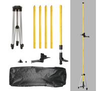 TEMU Huepar 1 Set 12 pies / 3.7m Trípode láser telescópico con soporte láser de 1/4 de pulgada por 20 pulgadas para varilla incluida y adaptador de 5/8"-11