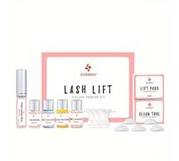 TEMU ICONSIGN Kit de Lifting de Pestañas | Kit Profesional de Permanente de Pestañas Rizadas Semipermanente para Salón con Protectores de Pestañas, Almohadillas de Gel para Ojos y Cepillos