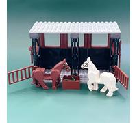 TEMU IDEAMOC MOC de Caballos con Bloques de Construcción - DIY de con , Corral y Ecuestre, Juguete de Construcción para Niños, Regalo de Adecuado para Niños