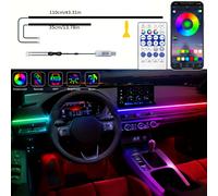 TEMU Iluminación LED interior para coche de con tira LED Dreamcolor acrílica de retroiluminación, luces de , conexión USB, , sincronización de