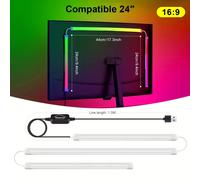 TEMU Iluminación RGBIC para Gaming, Luz LED Trasera de Monitor con Sincronización Musical y Juegos, Tira Led Colorida Para Pantallas De Computadora Y Salón Del