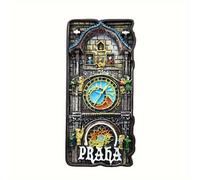 TEMU Imán de nevera de cerámica de del Reloj Astronómico de Praga, recuerdo de un hito , adorno magnético rectangular para nevera, decoración patriótica del hogar del 4 de