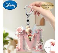 TEMU Impresión 2D, 1 llavero acrílico de Disney , colgante Kawaii para bolso, llavero para coche, 26 , con diseño de flor rosa y colgante de , regalo ideal para mejores y familiares