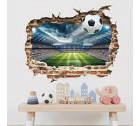 TEMU Impresionante Calcomanía de Pared de de Fútbol 3D - Pegatina de PVC Removible para Decoración de , Dormitorio y Entrada
