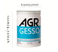 TEMU Imprimación acrílica para Gesso AGR, 500 ml (16,9 oz), /negro, acabado mate, para pinturas al óleo, acrílicas y , , papel, preparación de madera