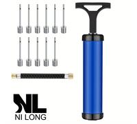 TEMU Inflador de Bolas Portátil, Kit Inflador de Bomba de Aire de 13 piezas, Agujas y Boquillas, con un Manguera Extendida para Baloncesto, Fútbol, Voleibol y , Sin Batería