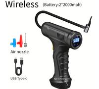 TEMU Inflador de Neumáticos Inalámbrico Portátil, Compresor de Aire 150PSI, Bomba de Aire para Coches y Motocicletas, Bicicleta, Bomba Eléctrica Inteligente con Luz LED y Manómetro Digital