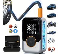 TEMU Inflador de Neumáticos Inalámbrico Suitu con Pantalla Digital y Luz LED - Compresor de Aire Portátil, USB, Inflado Rápido, Construcción Duradera, Diseño Compacto para Coches, Motocicletas