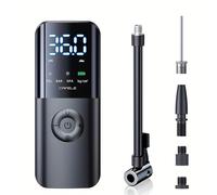 TEMU Inflador de neumáticos portátil, compresor de aire, inflado 2 veces más rápido, bomba de aire de 150 PSI para neumáticos de coche, inflador de neumáticos inalámbrico con batería, manómetro